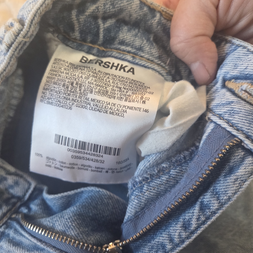 Vintage Chic Berkshka Light Blue Cargo Designer Jeans for Woman - Size 00 Pants - Picture 9 of 10